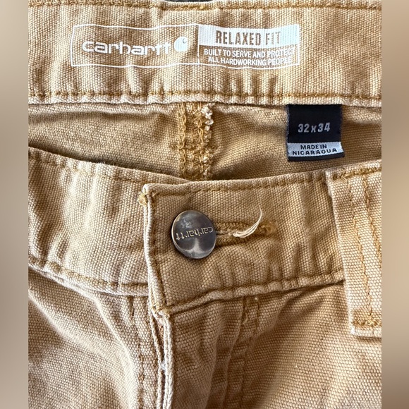 Carhartt Brown/Tan Work Pants with Back Patch - Picture 7 of 7
